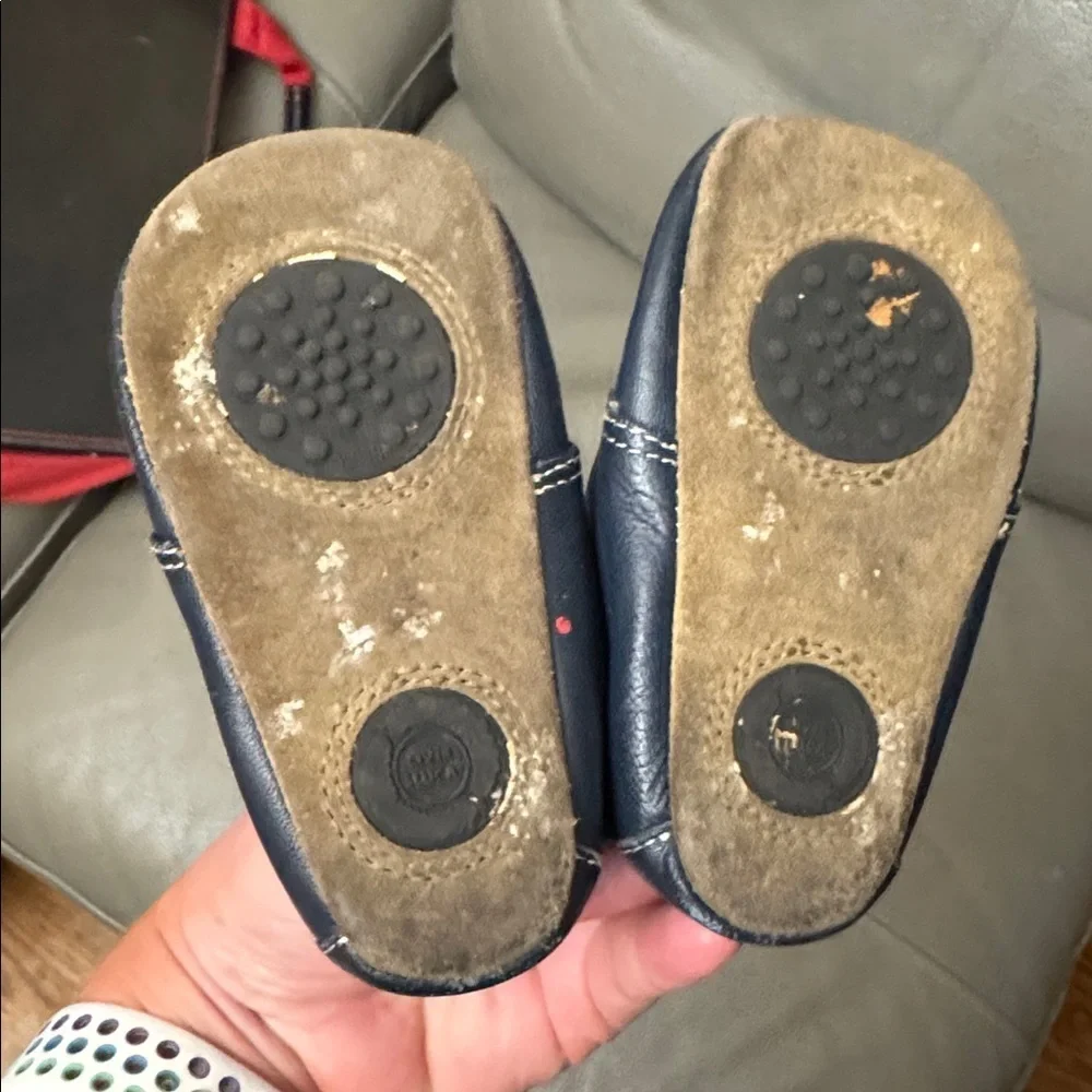 Livie & Luca Navy Blue Leather Kids Shoes size 12-18